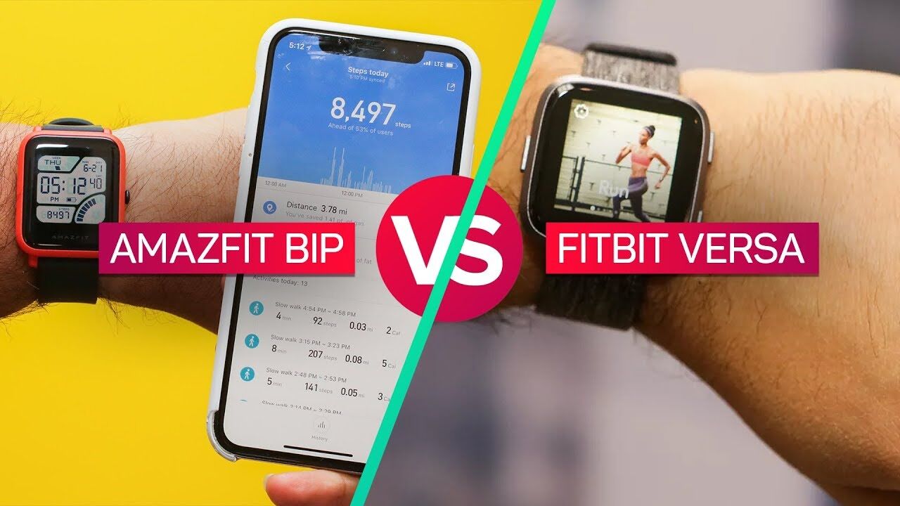 amazfit bip fitbit versa